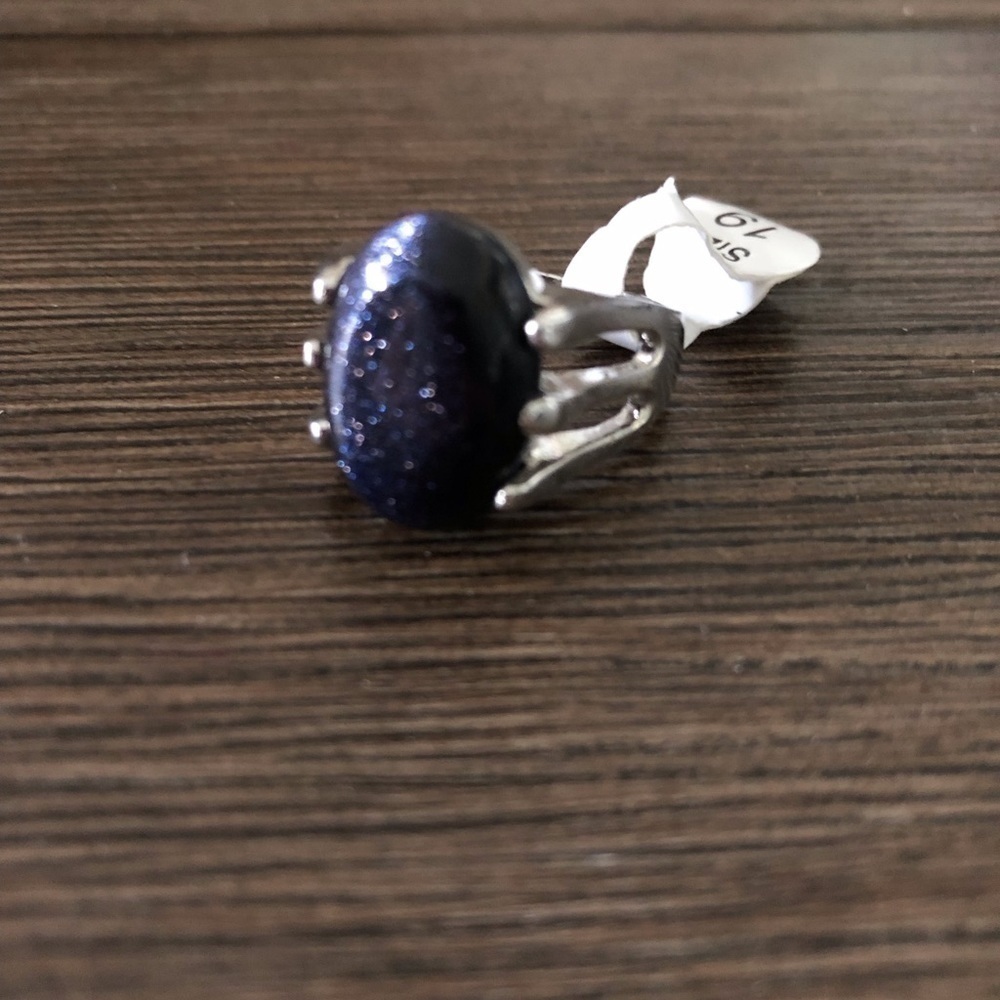 Sliver and purple glitter ring in size 9